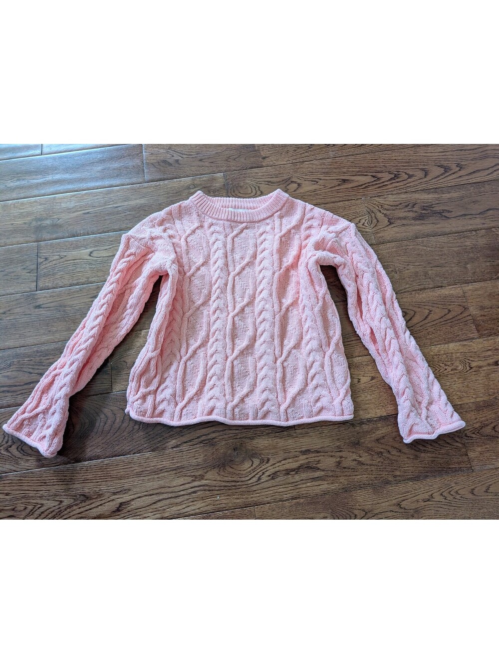 🦩Cat & Jack Peach Cable Knit Sweater Size M (8)